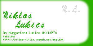 miklos lukics business card